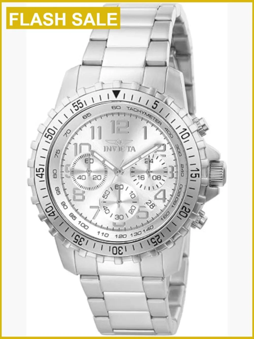 Men's Chronograph Stainless Steel Watch 45mm Japanese Quartz